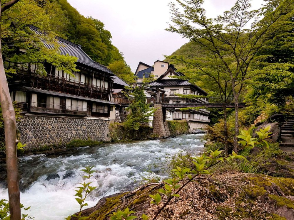 View of Takaragawa Onsen in Minakami Onsen region in Gunma preference, Japan