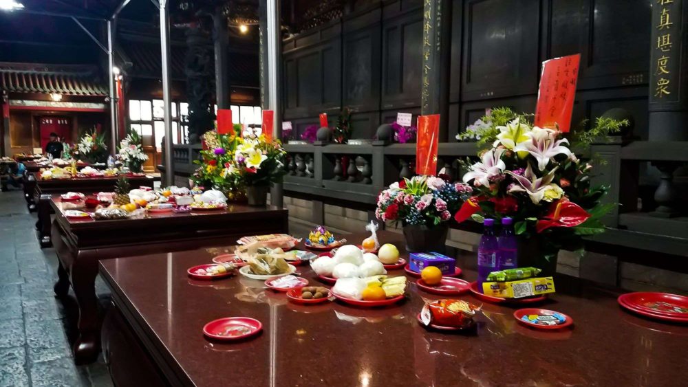 Offerings at the Longshan Temple in Taipei