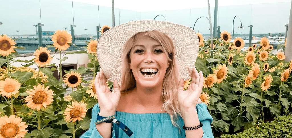 Fernwehsarah at the Sunflower Gardens at Changi Airport