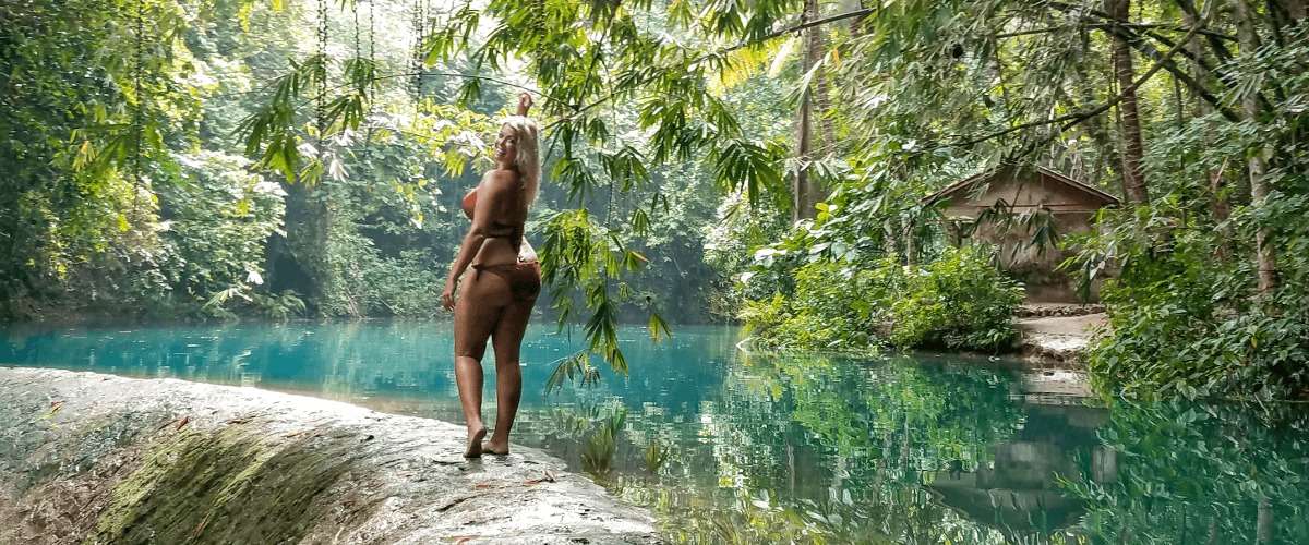 Upper Level of the Kawasan Falls and Fernwehsarah walking around
