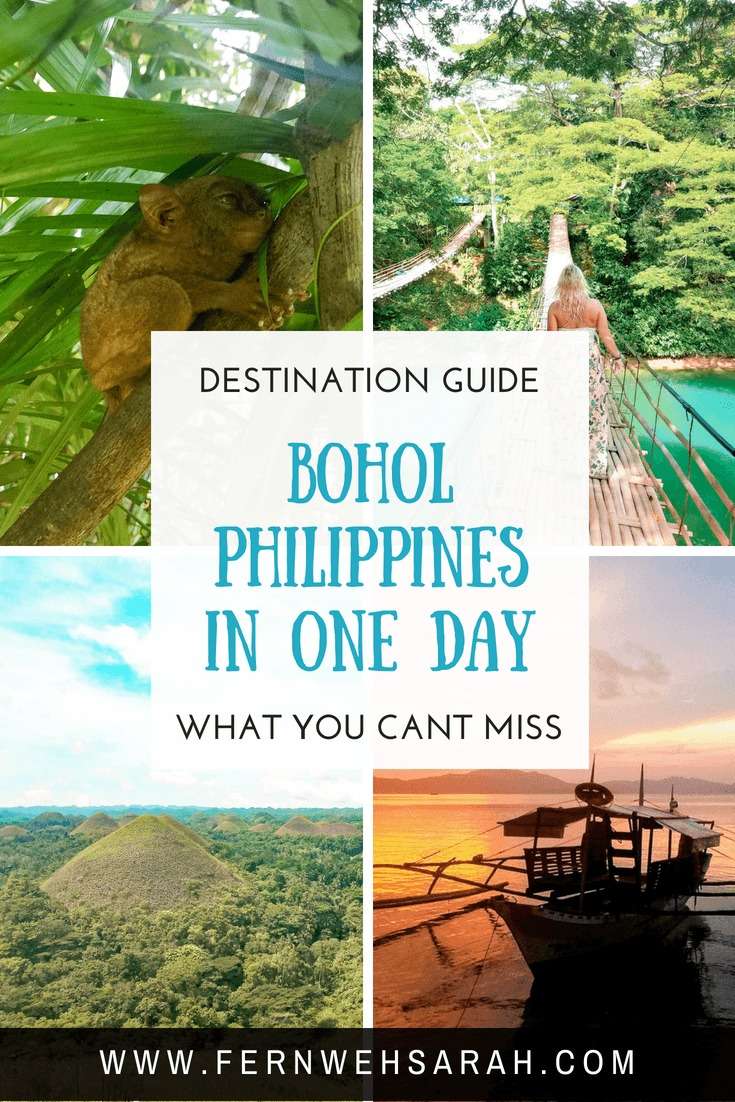 Pinterest Image for Blog article about the ultimate itinerary to Bohol showing the Chocolate hills