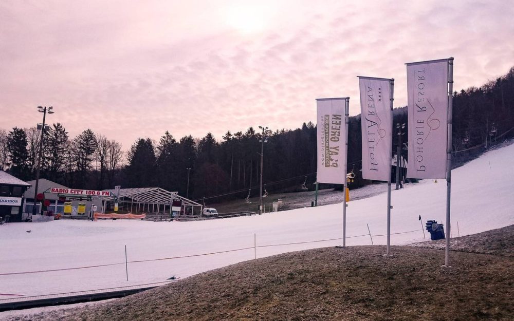 View from hotel room in Hotel Arena Maribor Pohorje - find the best ski resorts in Slovenia - the ultimate guide to skiing in Slovenia