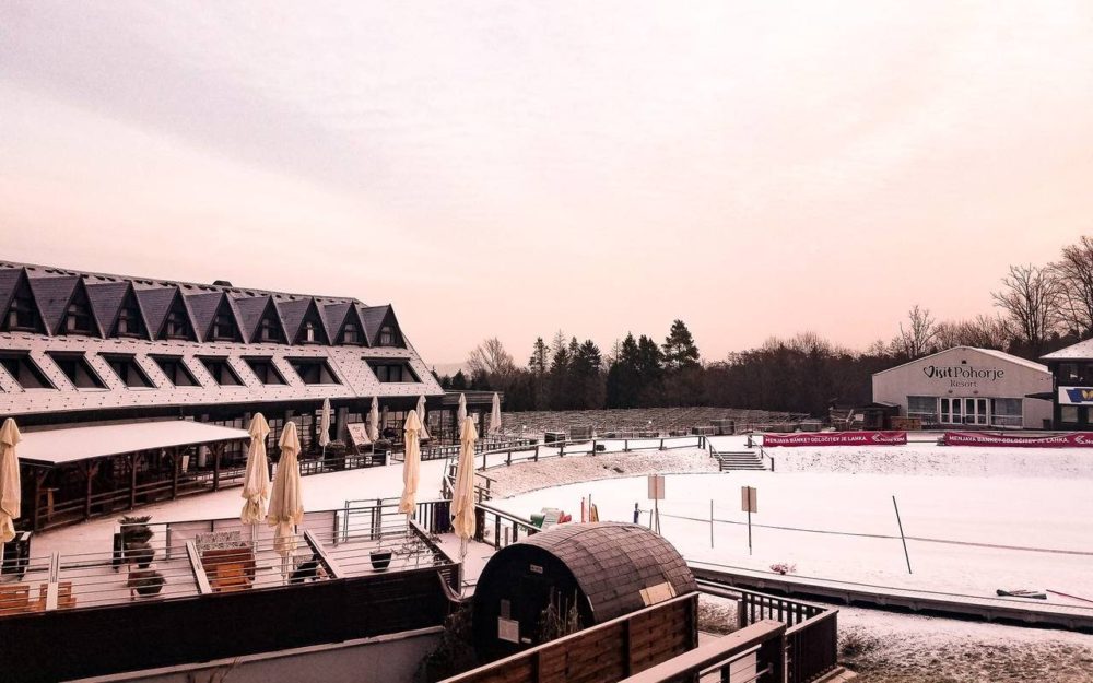 View from hotel room in Hotel Arena Maribor Pohorje - find the best ski resorts in Slovenia - the ultimate guide to skiing in Slovenia