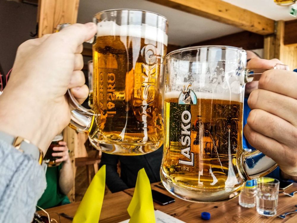 Beer at Panorama Restaurant Vogel Ski Resort - find the best ski resorts in Slovenia - the ultimate guide to skiing in Slovenia