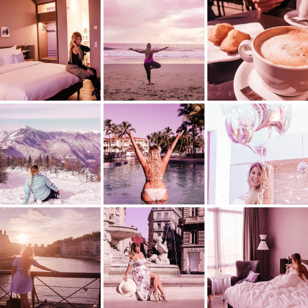 Pinkish Instagram Feed edited with my "Rose Dreams" Instagram Lightroom Preset Pack