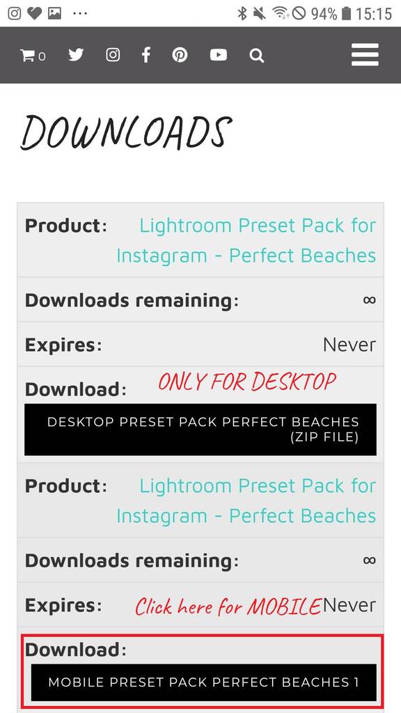 How to import and use mobile Lightroom presets with the app screenshot tutorial