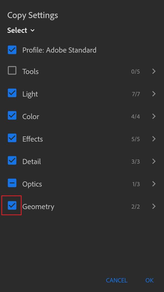 How to import and use mobile Lightroom presets with the app screenshot tutorial