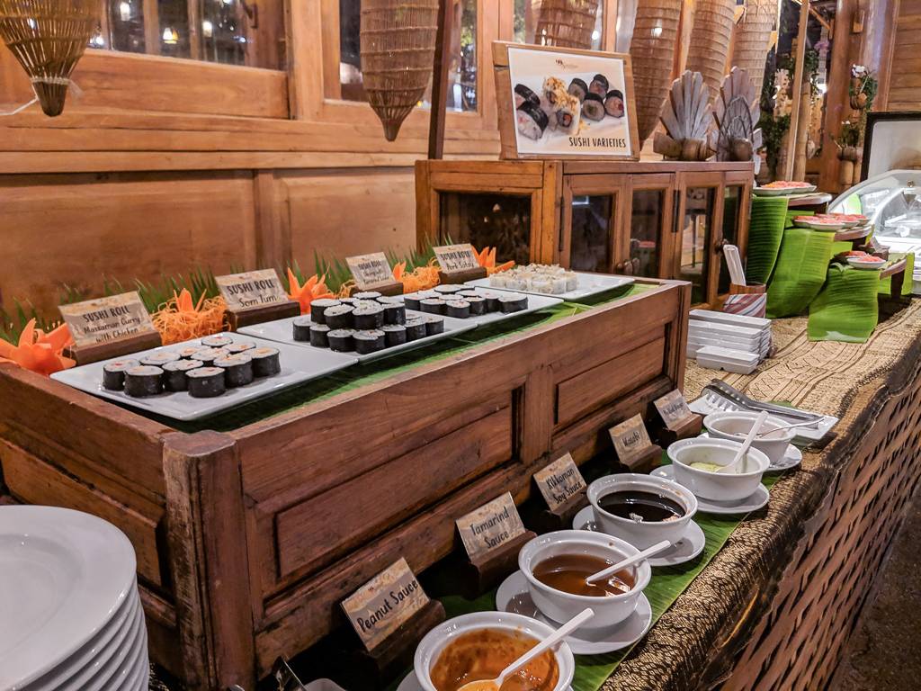 Santhiya Koh Yao Yai Resort & Spa Review sushi at dinner