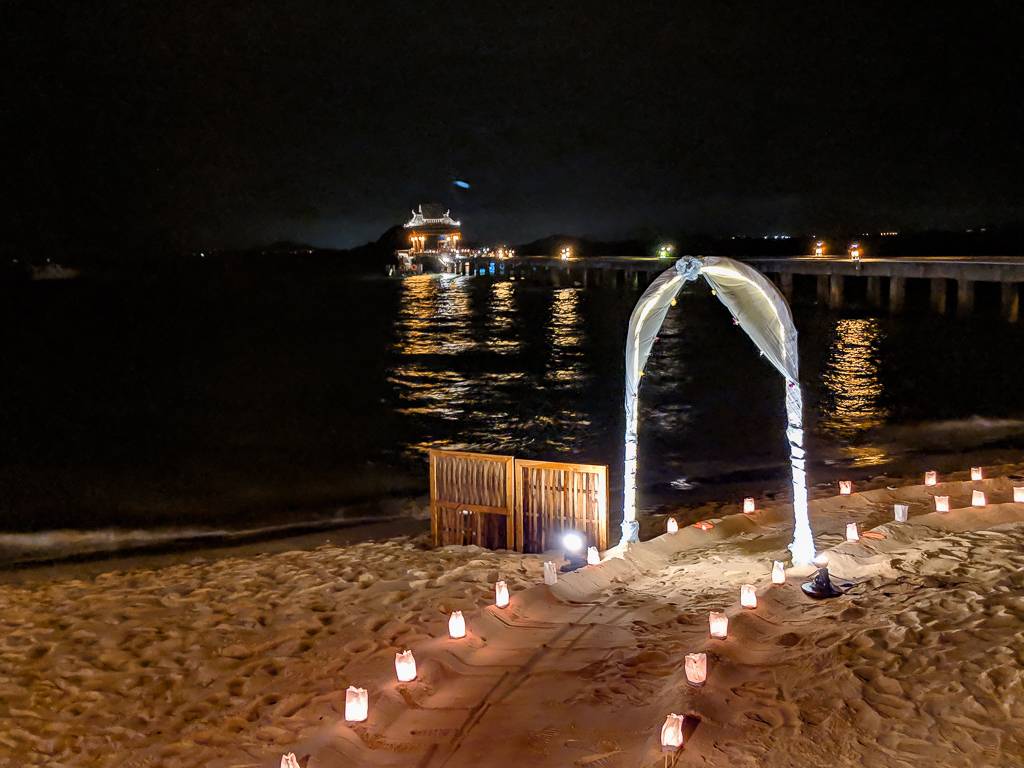 Santhiya Koh Yao Yai Resort & Spa Review romantic wedding arch with candles