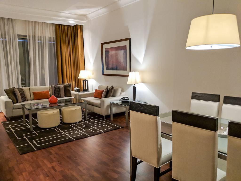 Livingroom of Suite at Grosvenor House Dubai