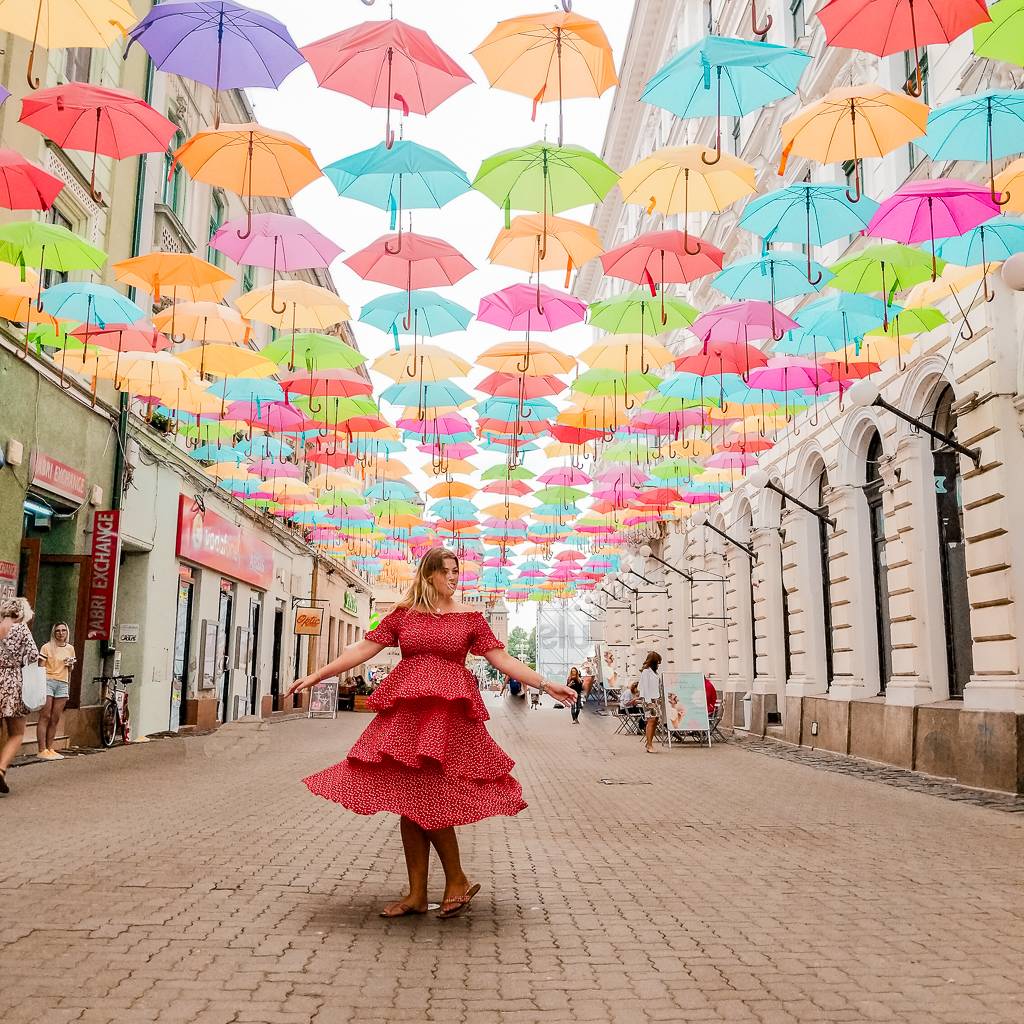 Umbrella Street in Timisoara