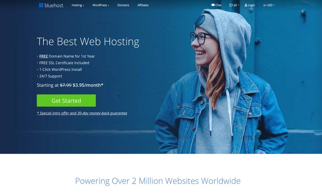 Start a blog - Bluehost Webhosting