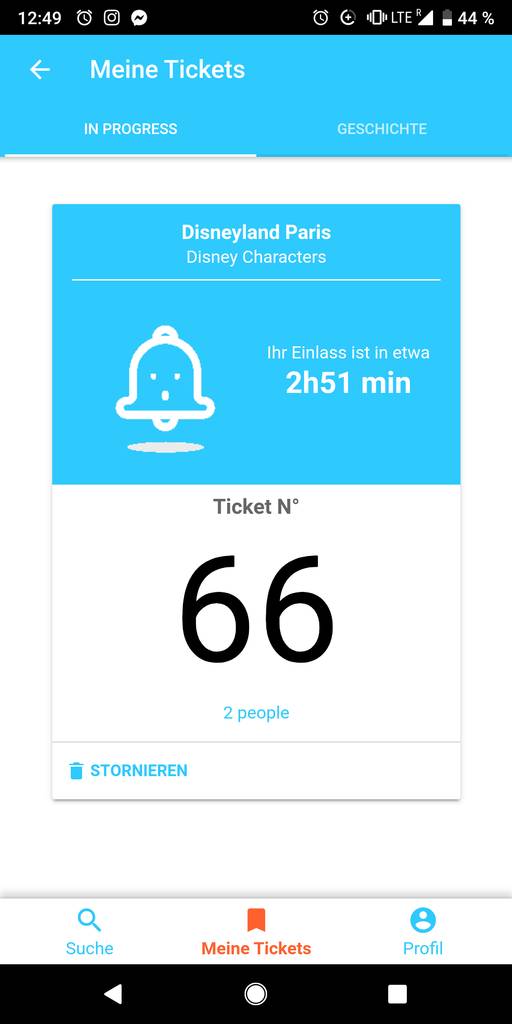 Lineberty App with Screenshot of Ticket