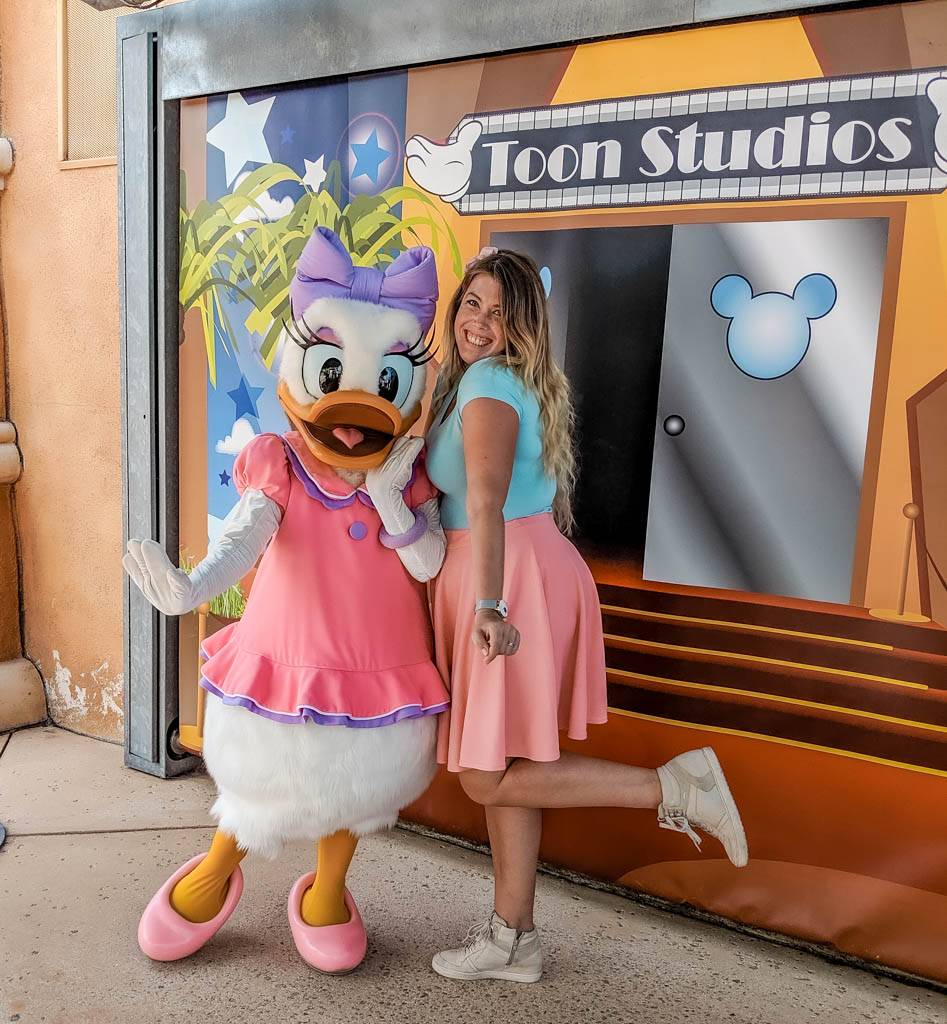 Sarah together with Daisy Duck at Walt Disney Studio Parks Character Meet and Greet