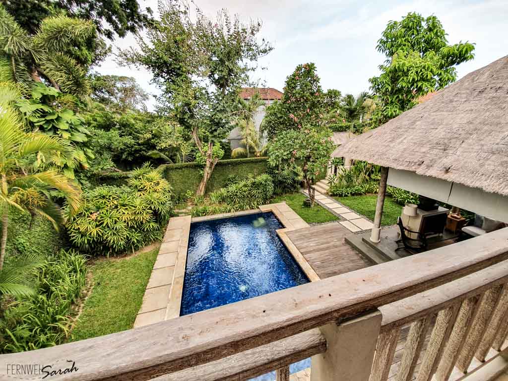 View from the second floor of our private pool villa at Kayumanis Sanur Private Villa & Spa