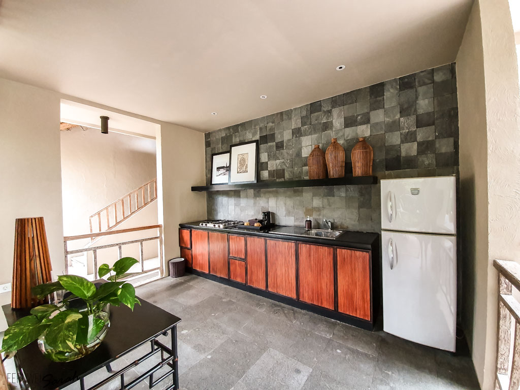 Fully equipped kitchen in our private pool villa in Sanur