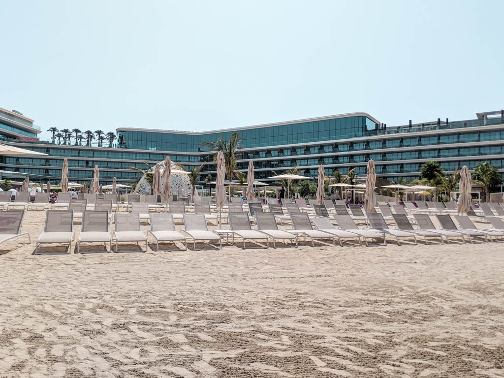 Beach chairs at W Hotel Dubai Palm Jumeirah