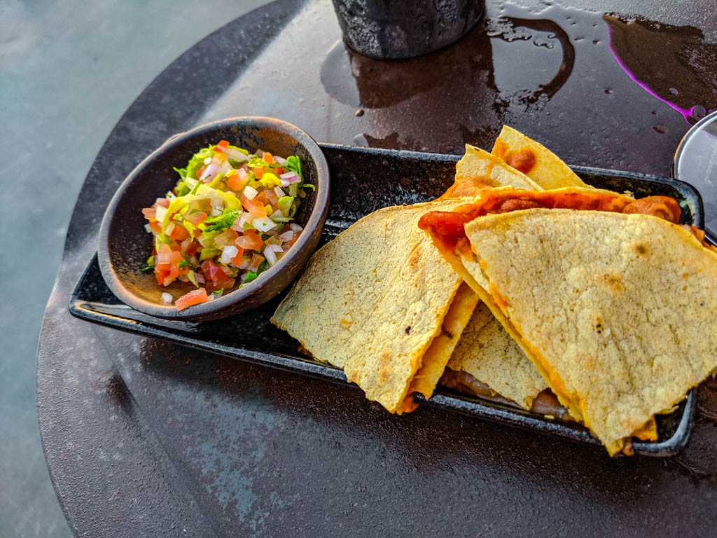 Quesadillas at SoBe Bar on top of W Hotel Dubai Palm Jumeirah