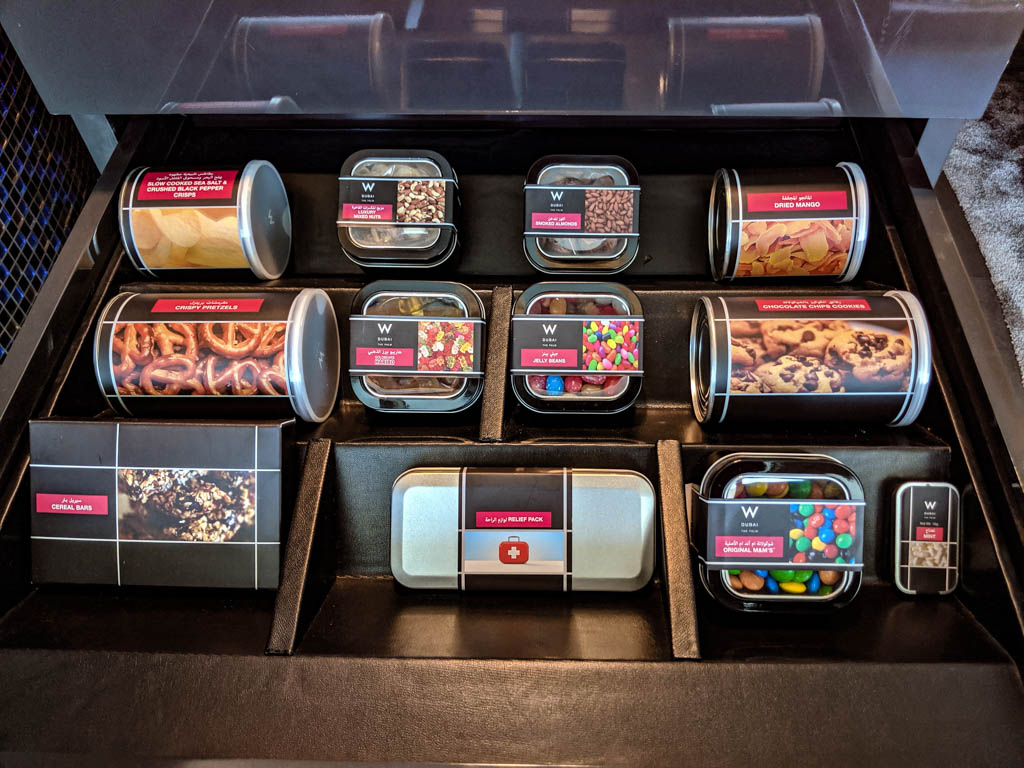 Mini Bar Snacks at W Hotel Dubai Palm Jumeirah