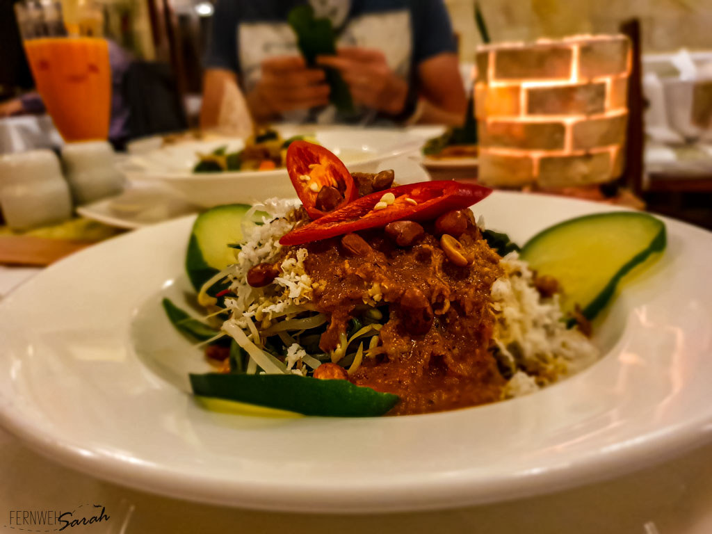 Dinner dish at Munduk Moding Plantation MiMPi restaurant