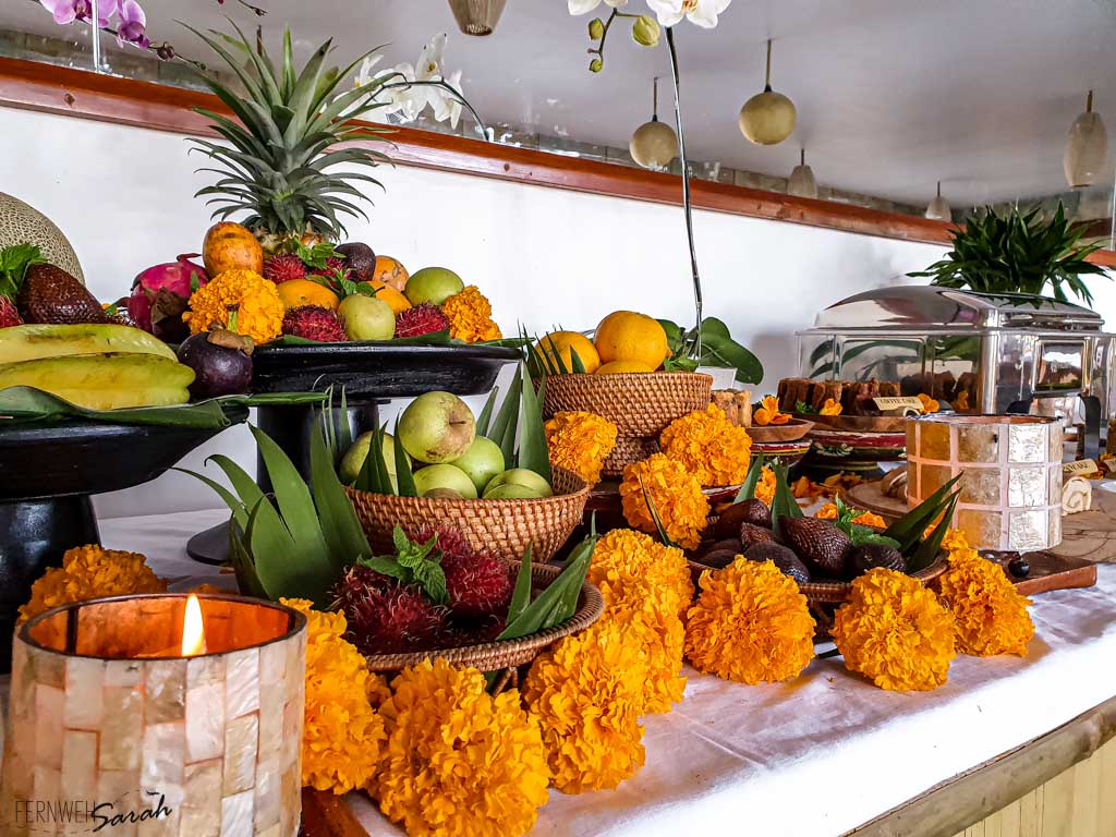 Fruit baskets at Breakfast Buffet of Munduk Moding Plantation