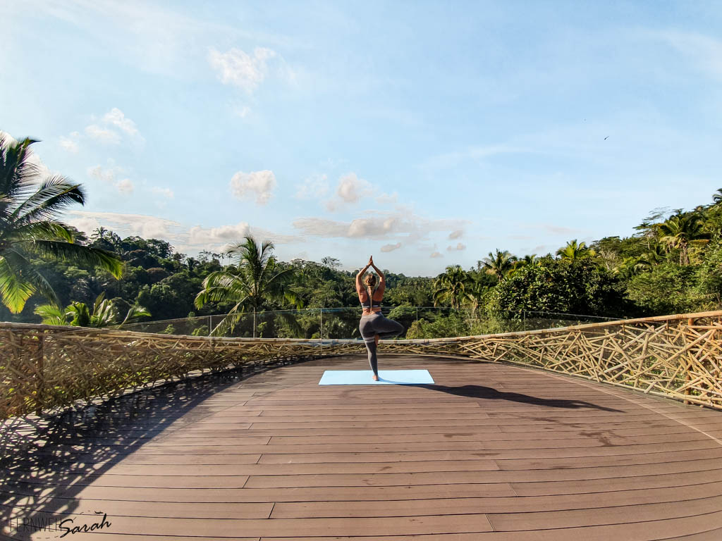Practising Yoga at "The Nest" at Padma Resort Ubud