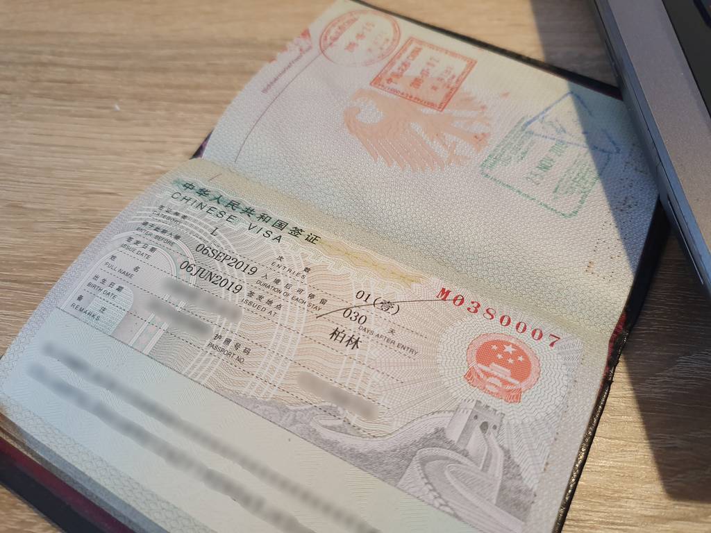 Chinese Visa in Passport