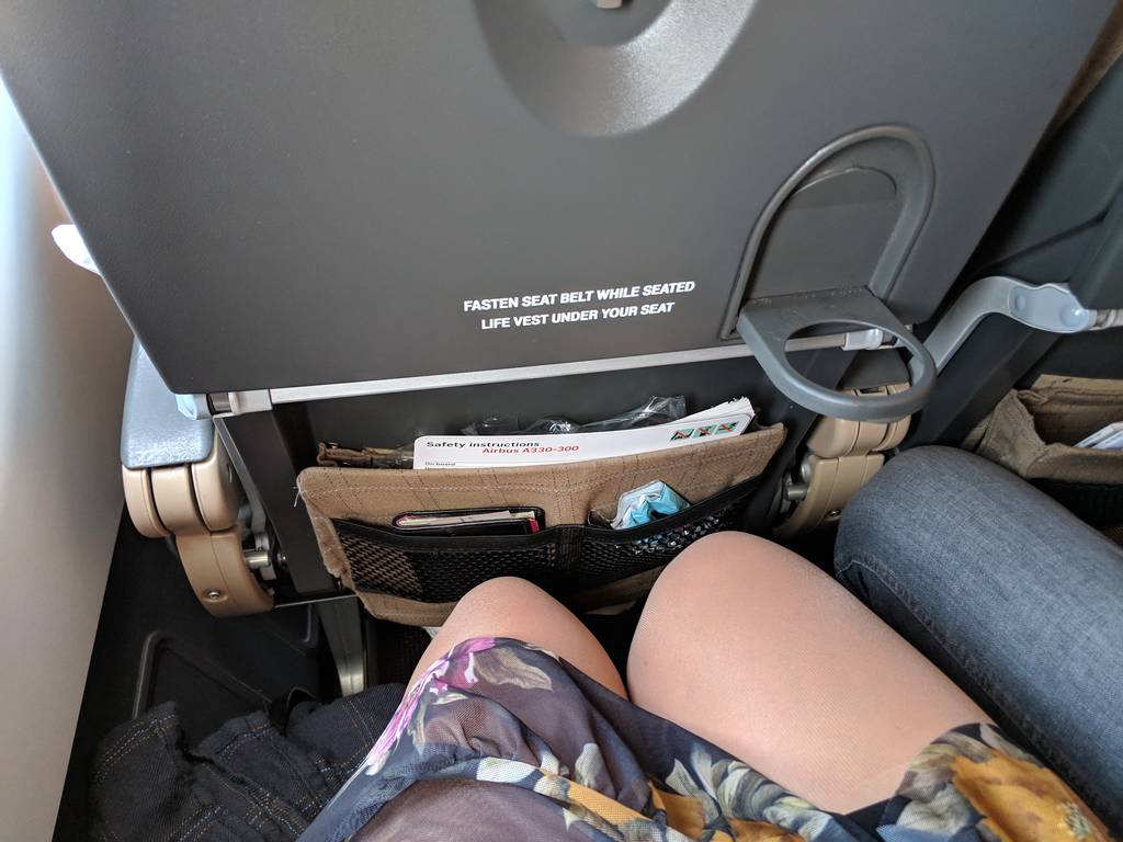 Legroom at Swiss Air Economy Class Seat