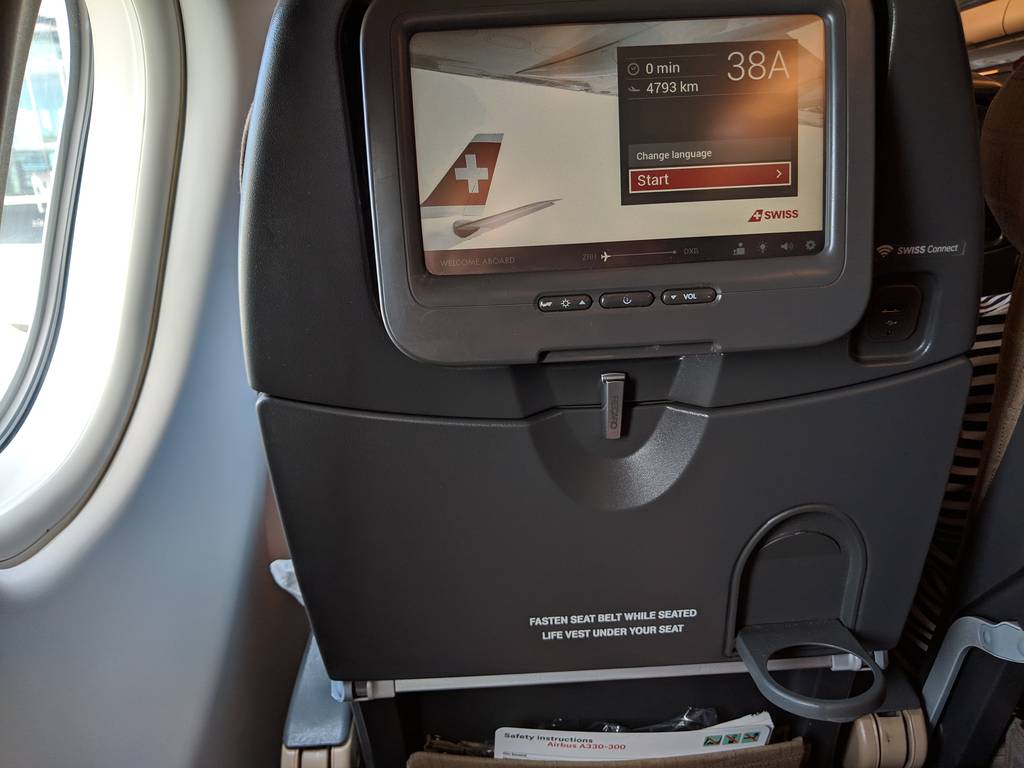 Swiss Air Economy Class Inflight Entertainment