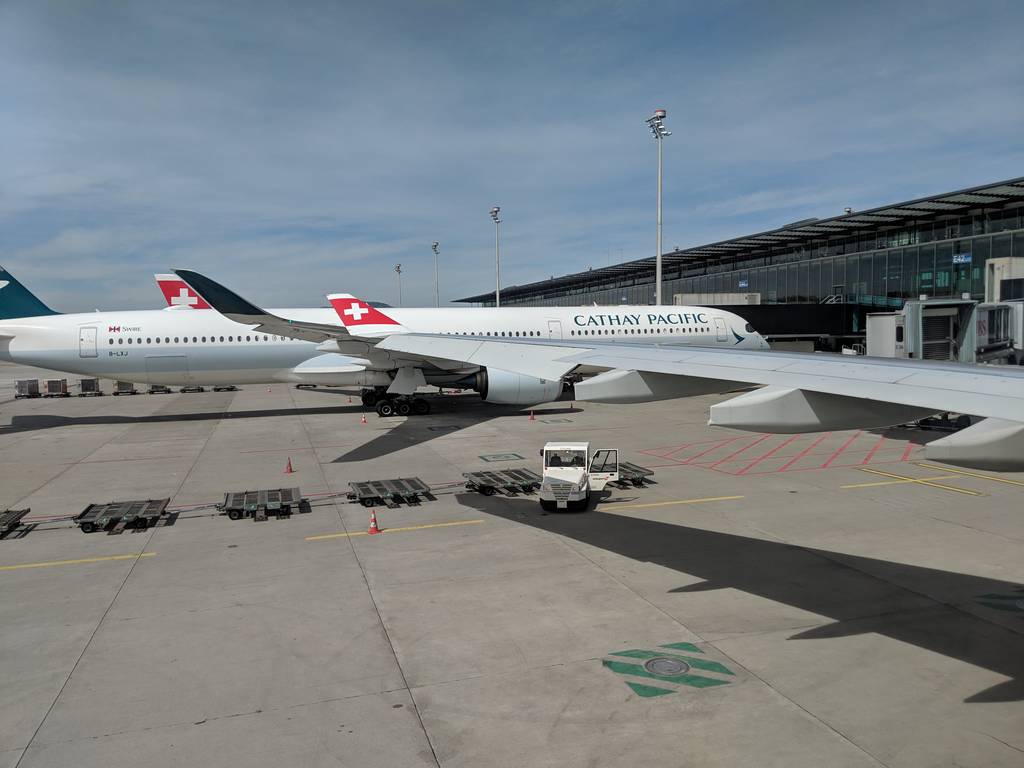 Swiss Air Airplane at Airport in Zurich