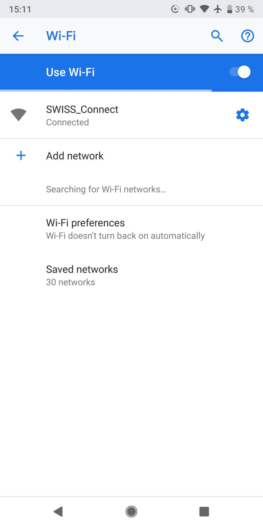 Wifi on-board of Swiss Air