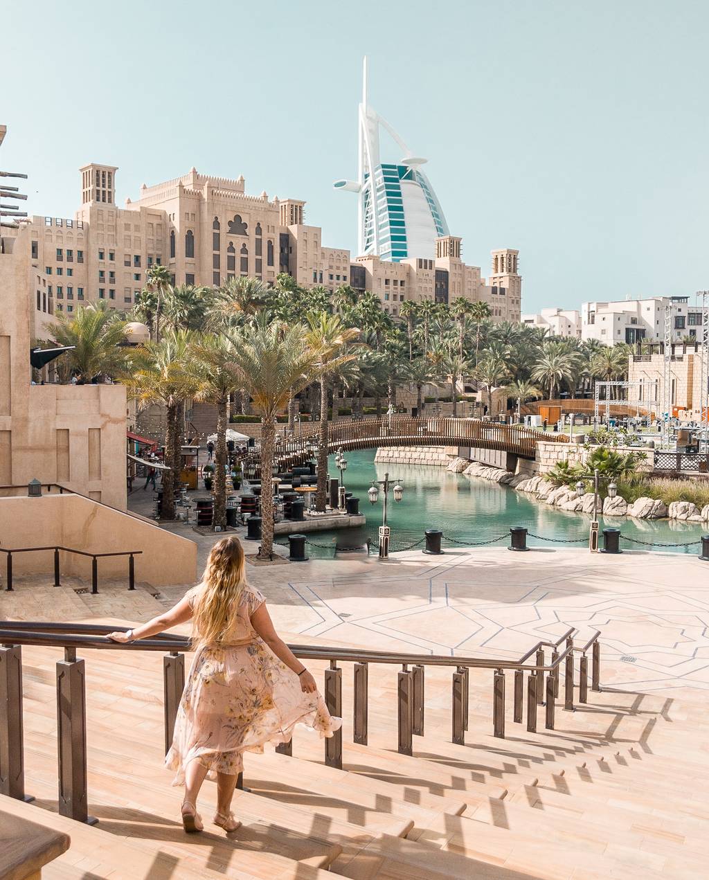 Dubai dress code inspiration with Burq Al Arab in the background